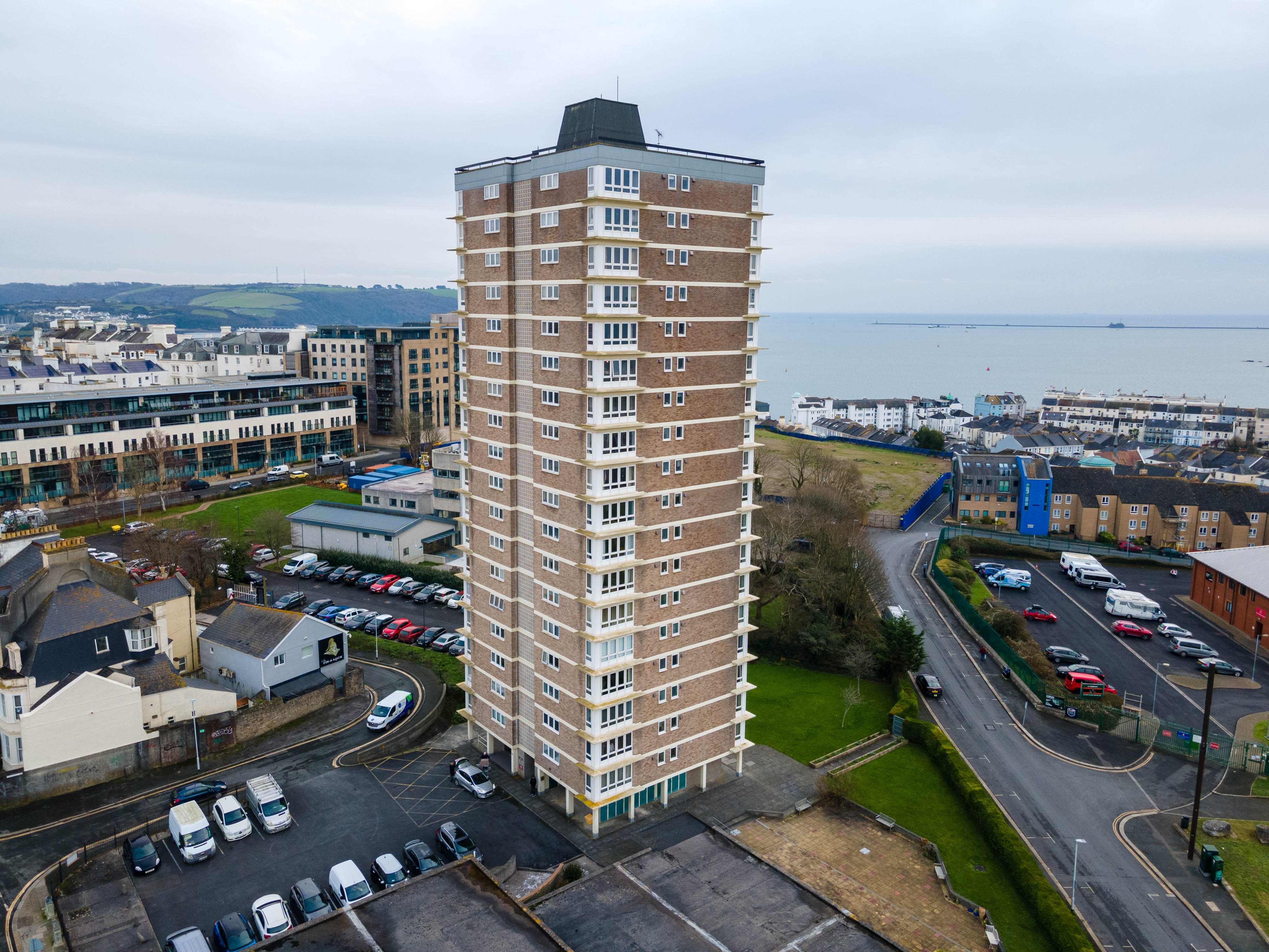 Tower block located in Plymouth, Devon